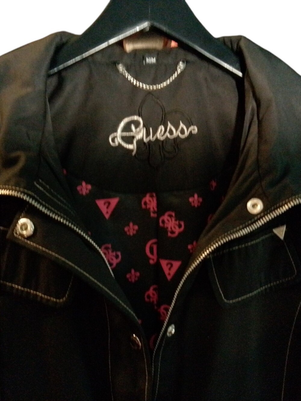 Guess Women’s Black Utility Trench Coat Jacket with Monogram Lining - Picture 4 of 9